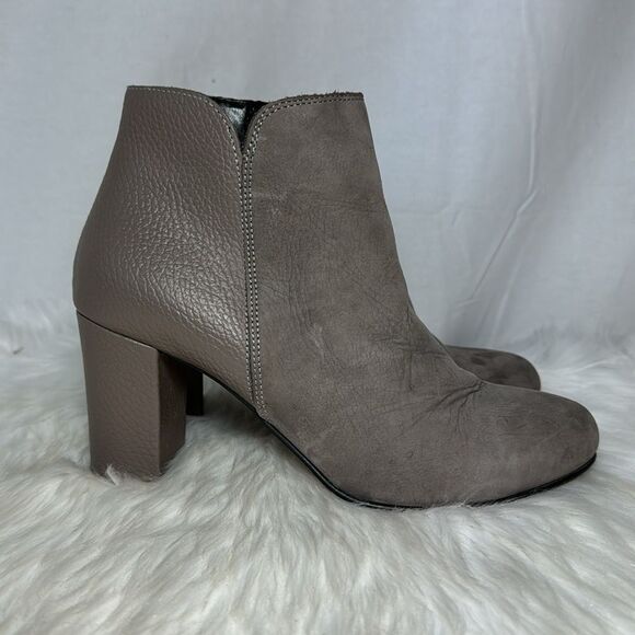 Dune London Taupe Pebbled Booties Sz 39/US 9 - Picture 4 of 6